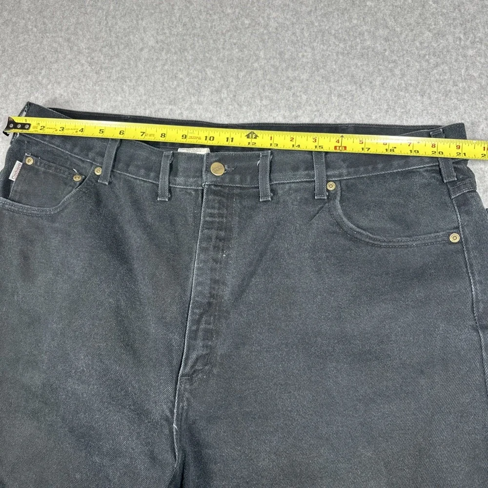 Vintage Carhartt B177 BLK Jeans Men's 44x32(42x32) Union Made in USA Black Denim